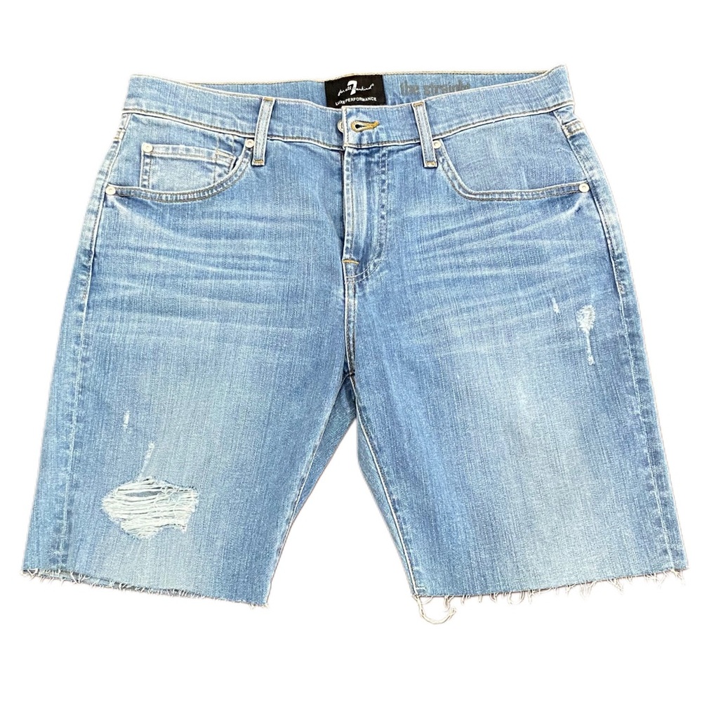 7 FOR ALL MANKIND LUXE PERFORMANCE / THE STRAIGHT LIGHT INDIO DESTROY JEAN SHORT